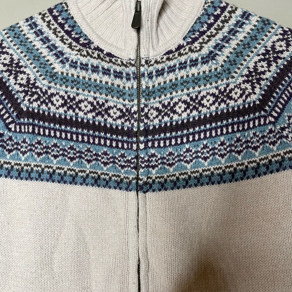 Carhartt Fair Isle Wool Blend Zipper Cardigan Sweater Size Women’s Small - Picture 4 of 9